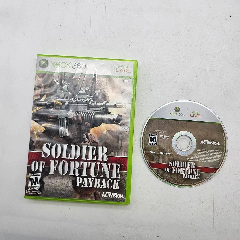 Soldier Of Fortune Payback Xbox 360 Video Game Case Disc Activision M Mature